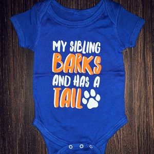 Adorable dark blue onesie.🐶